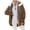 Brown-1, variant on Winter Coat for Women Fuzzy Fleece Jackets Cute Ears Hooded Sherpa Color Block Patchwork Zip Up Cardigan Outerwear