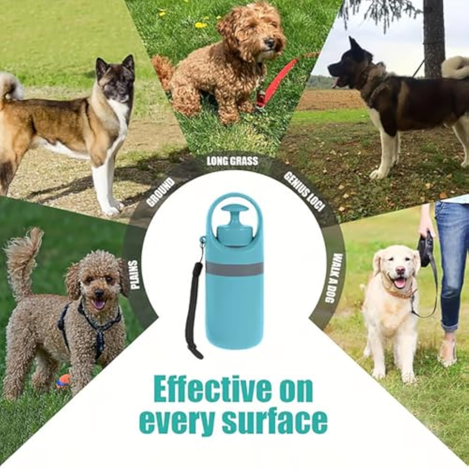 Portable Dog Waste with Bags, Portable 2 in 1 Dog Waste Pick-Up Claw, Holder & Claw Clip for Small Medium Large Dogs