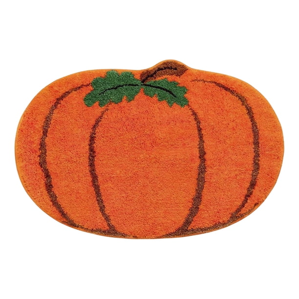 Yhmxh Alfombras de calabaza para Halloween, tapete con forma de calabaza para el Día de Acción de Gracias, decoración de Halloween para sala de estar, dormitorio, cocina, baño
