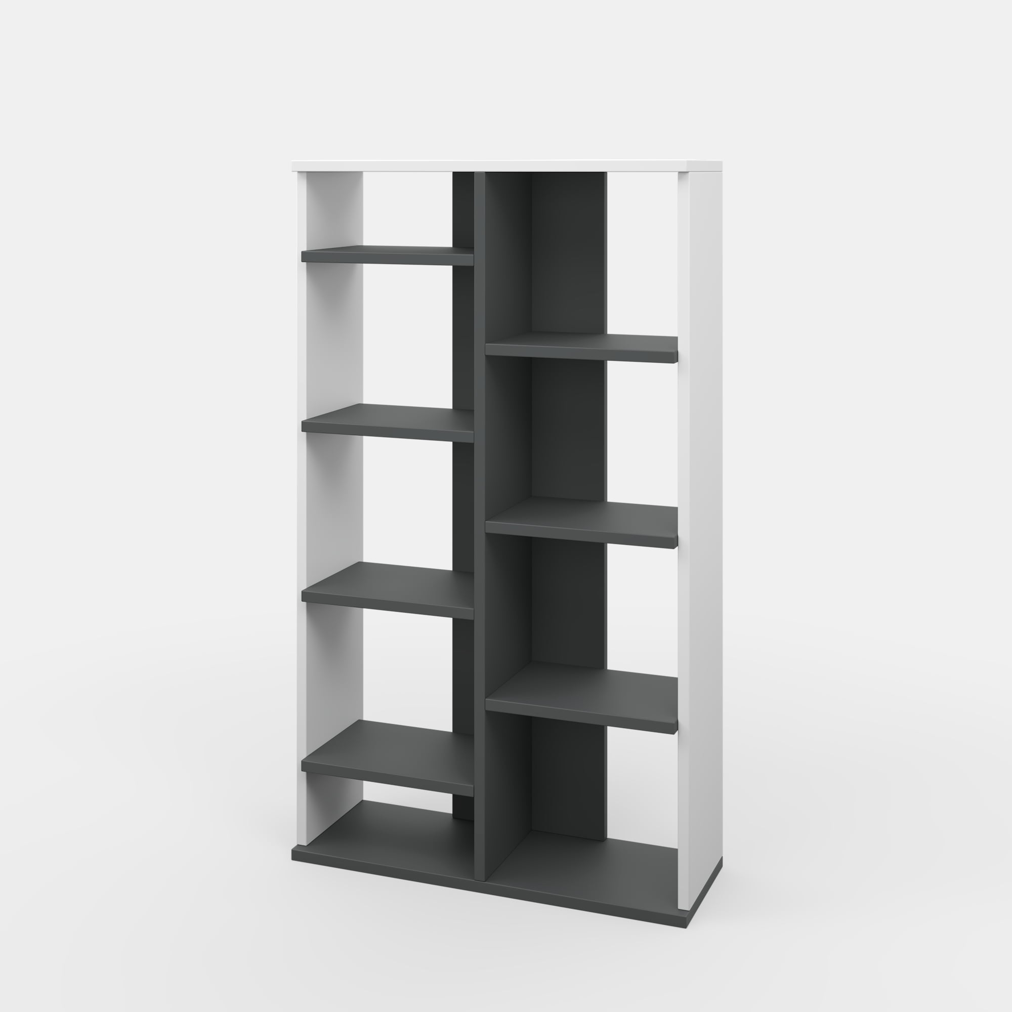 Ada Home Decor Keota Multiple Tier Open Shelf Modern Bookcase, Anthracite/White