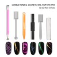 thumbnail image 2 of Juego de 6 herramientas para magnetizar uñas con bolígrafos de doble punta con diseño floral, imán fuerte, gel con efecto ojo de gato, para uso profesional, bricolaje en casa., 2 of 9