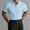 Sky Blue, variant on Collared Graphic&nbsp;Tees Blue Short Sleeve Minimalist Button Tops Refreshing Solid Modern Polos Sky Blue,Xxl