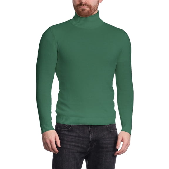 Arthur Black Men's Solid Hunter Green Pullover Cotton Blend Turtleneck Sweater