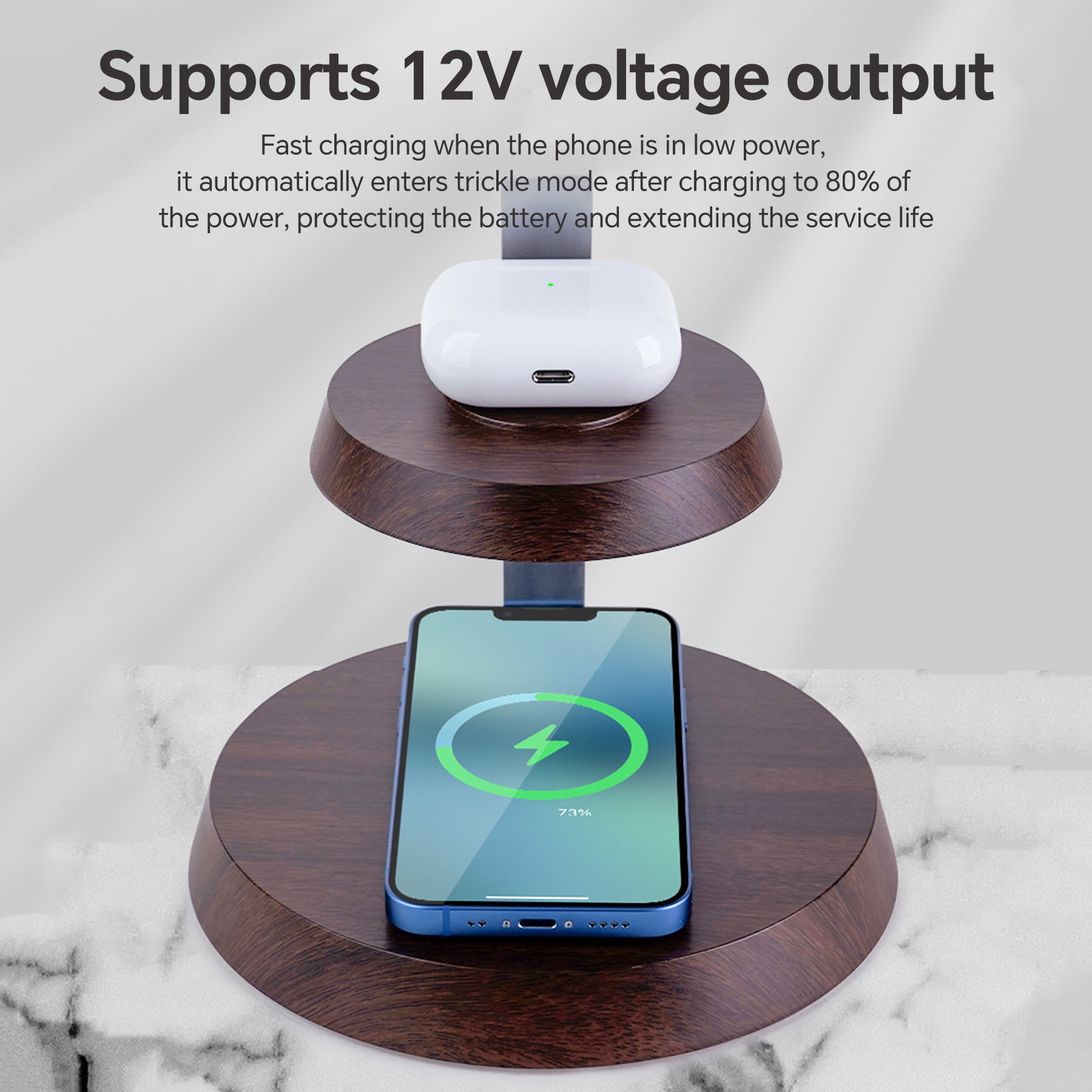 3-in-1 Magnetic Wireless Charger & Desk Lamp, 15W Fast Charging Station for Apple multi-device, Suitable for home bedroom and study