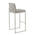 thumbnail image 6 of Fuji High Back Bar Stool Set of 3 Steel, Bar Chairs Set of 3, Stainless Steel Bar Stools, Bar Stools Set of 3 with Backs (Grey Fabric), 6 of 6