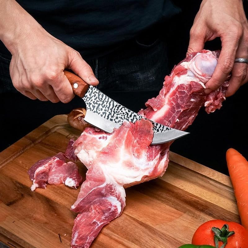 3PCS/Set Butcher Knife and Kitchen Knife Set, Professional Viking Knife Boning Knife for Meat Cutting Cooking BBQ