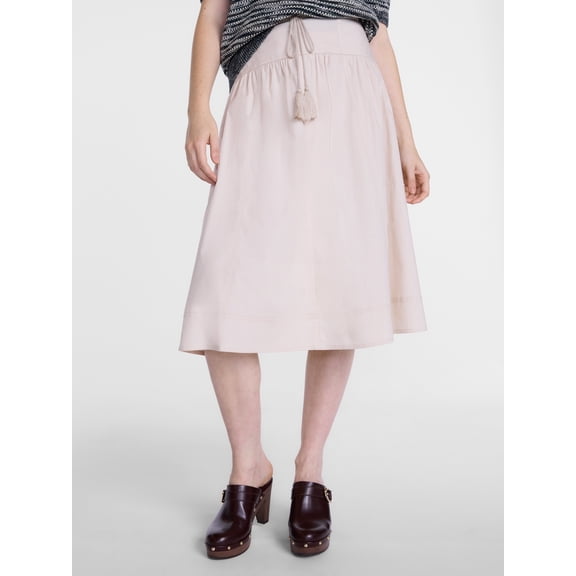 Scenario Women's and Women's Plus Tie Waist Midi Skirt, Sizes XS-4X