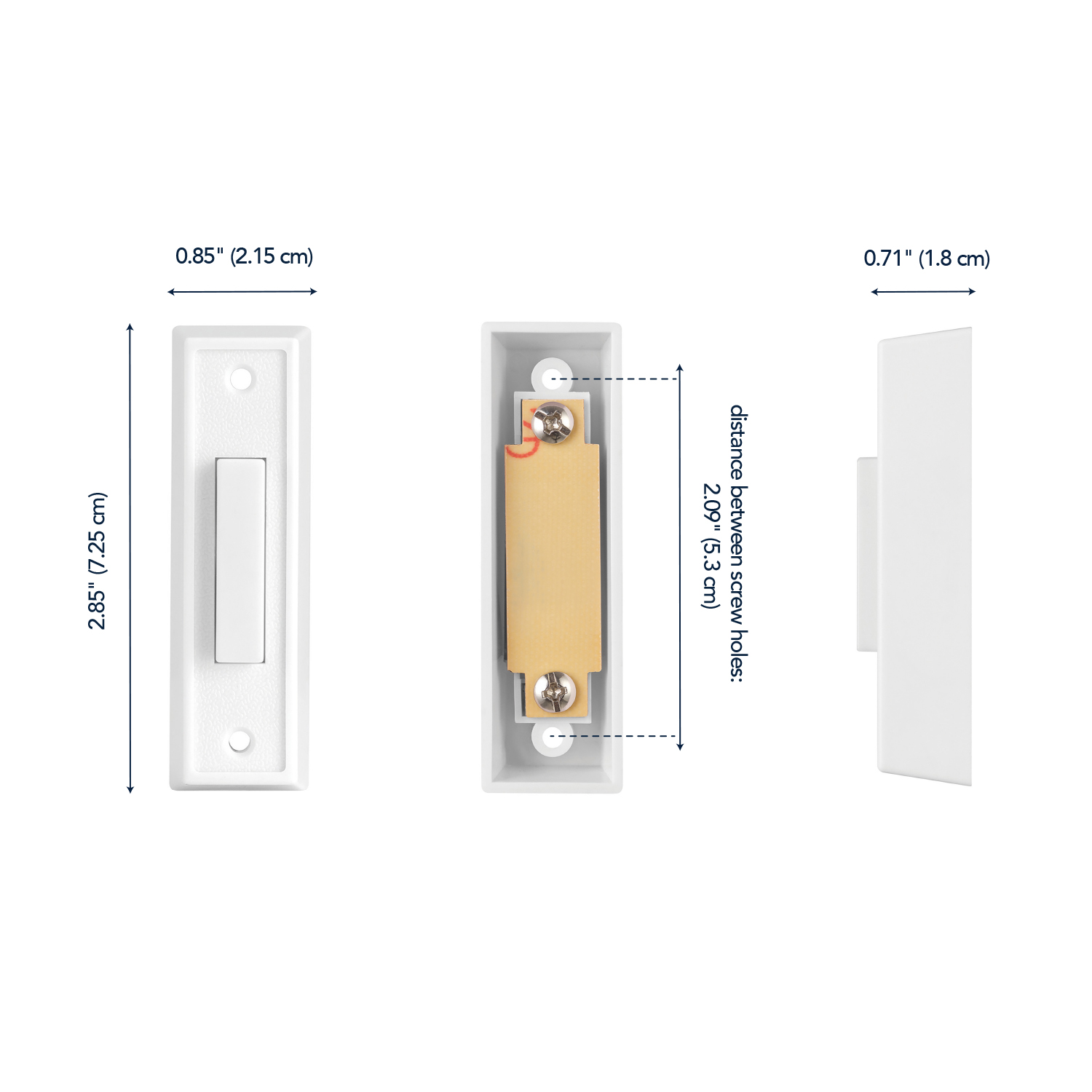 Heath Zenith Heath Zenith White Plastic Wired Lighted Push Doorbell Button