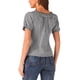 thumbnail image 3 of BLUSA DE CUADROS GINGHAM INSPIRADA EN CHIC PARA MUJER, CUELLO REDONDO, VOLANTES, MANGA PUFF, TALLA S, 3 of 5