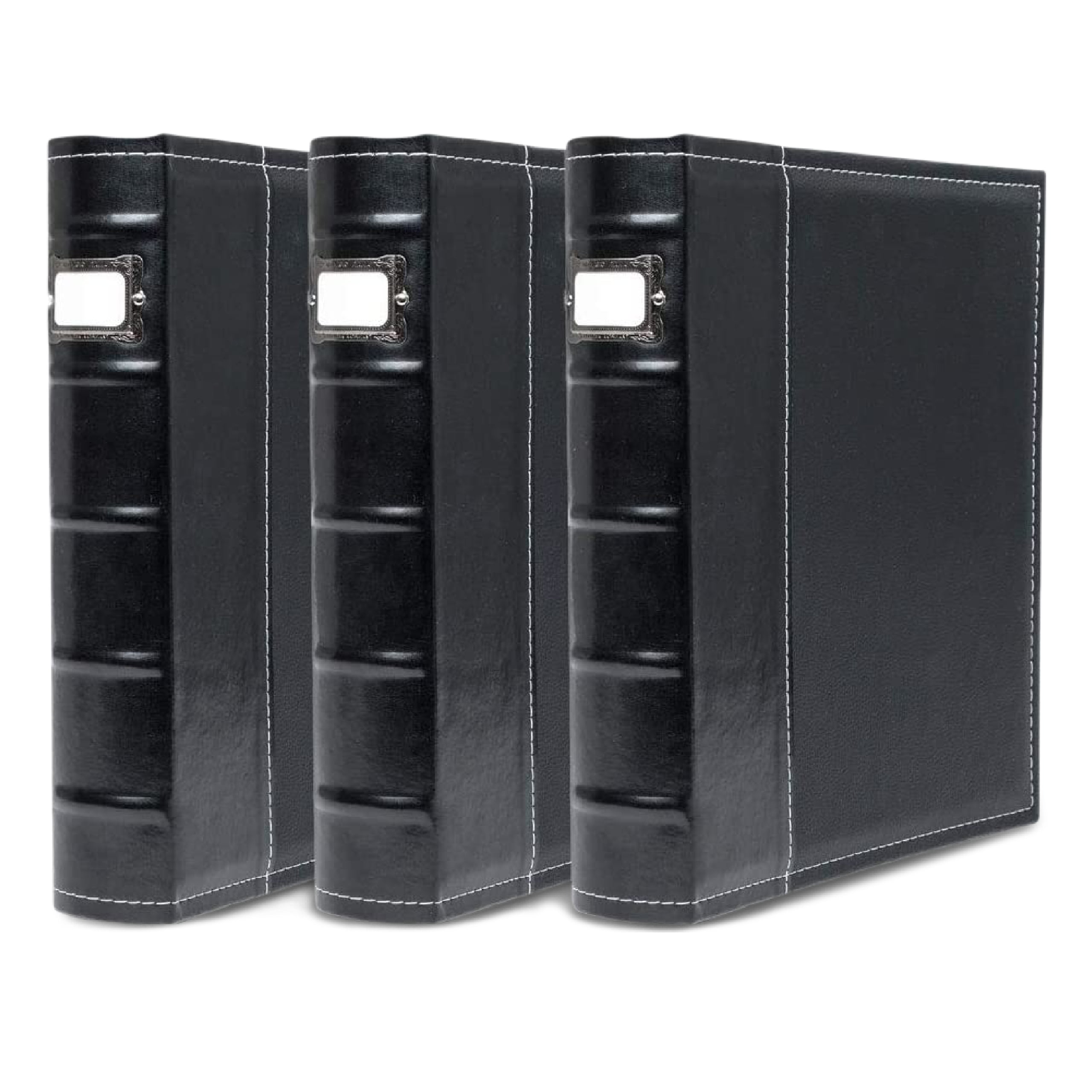 BellagioItalia 3Ring Office Binder Black Leather 250Sheet