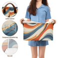 thumbnail image 5 of Yayeee Foldable Storage Basket for Shelves with Handles Waterproof Cloth Bins, Beige Abstract Wavy, 5 of 7