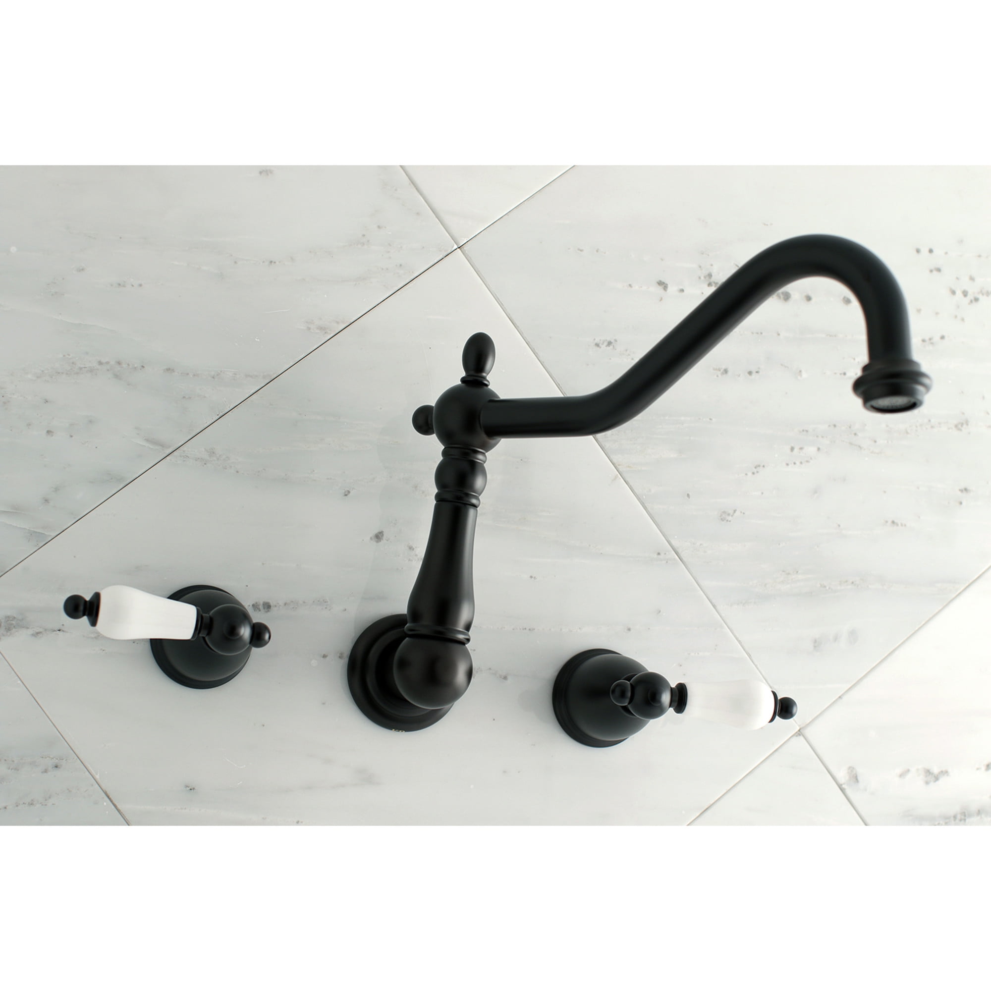 Kingston Brass KS1025PL Heritage Two-Handle Wall Mount Roman Tub Faucet, Oil Rubbed Bronze