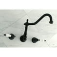 thumbnail image 2 of Kingston Brass KS1025PL Heritage Two-Handle Wall Mount Roman Tub Faucet, Oil Rubbed Bronze, 2 of 8