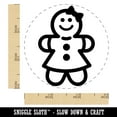thumbnail image 2 of Gingerbread Woman Christmas Cookie Self-Inking Rubber Stamp Ink Stamper - Black Ink - Small 3/4 Inch, 2 of 7