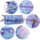 thumbnail image 2 of Bolsa de papelería de unicornio con purpurina, estuche escolar con purpurina de unicornio, bolso cosmético con cremallera de borla, bolsa de papelería de unicornio de gran capacidad, organizador de bolígrafos para oficina Rojo Verde, 2 of 5