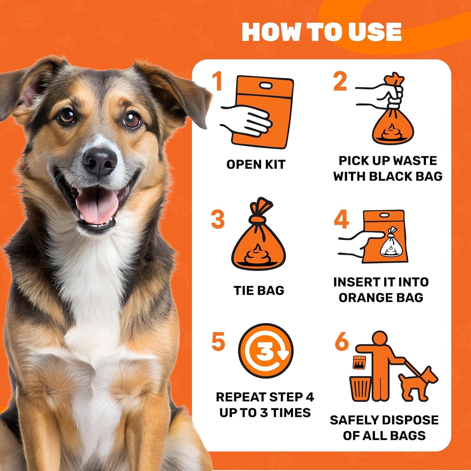 Waggy Baggy, Adventure Ready Dog Waste Bags with Smell-Proof, Dual Bag System, with Convenient Carry Handle, 10ct
