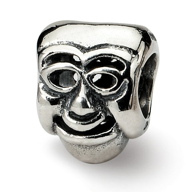925 Sterling Silver Charm For Bracelet Comedy Mask Bead Art Music
