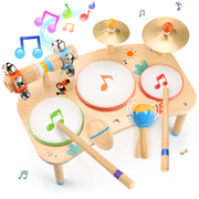 OATHX Wooden Drum Set for Toddlers Ages 1–6,Montessori Music Learning Toy, Birthday & Holiday Gift for Boys & Girls