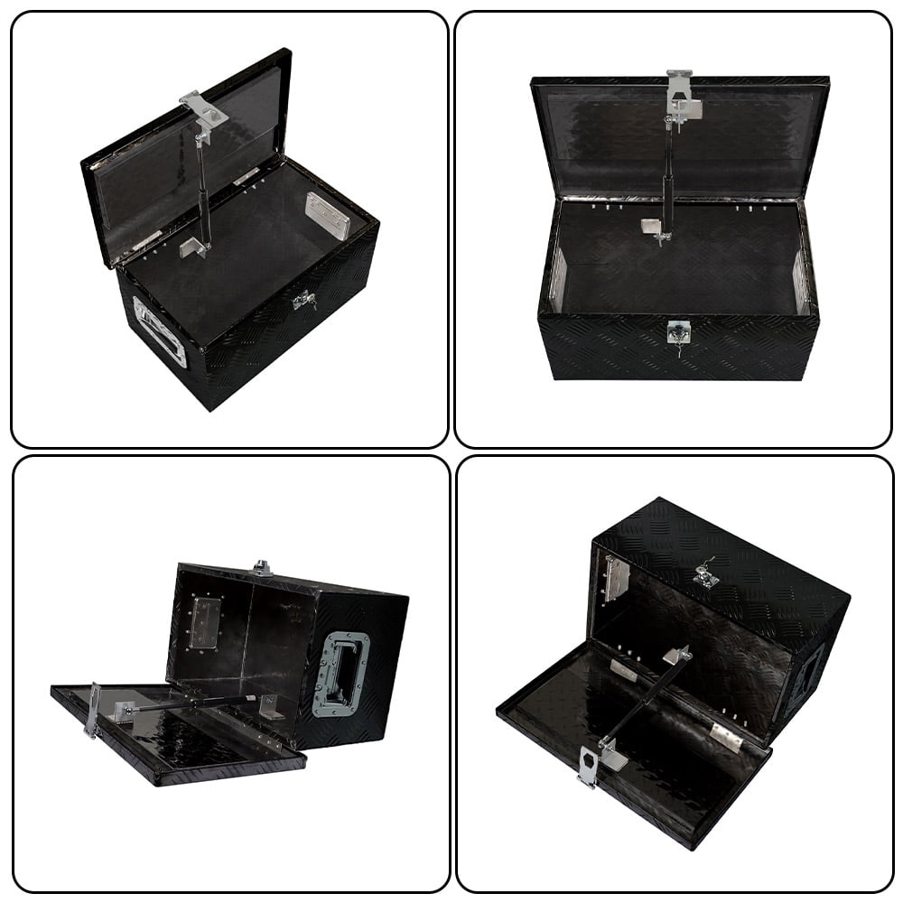 SEBLAFF Black Aluminum Tool Box 20 Inch for Car Pickup Trunk Storage with Lock & 2 Keys