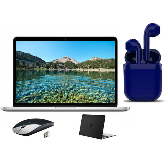 Refurbished Apple MacBook Pro 13.3-inch Intel Core i5 8GB RAM Mac OS 128GB SSD Bundle: Black Case, Wireless Mouse, Bluetooth/Wireless Airbuds By Certified 2 Day Express (Refurbished)