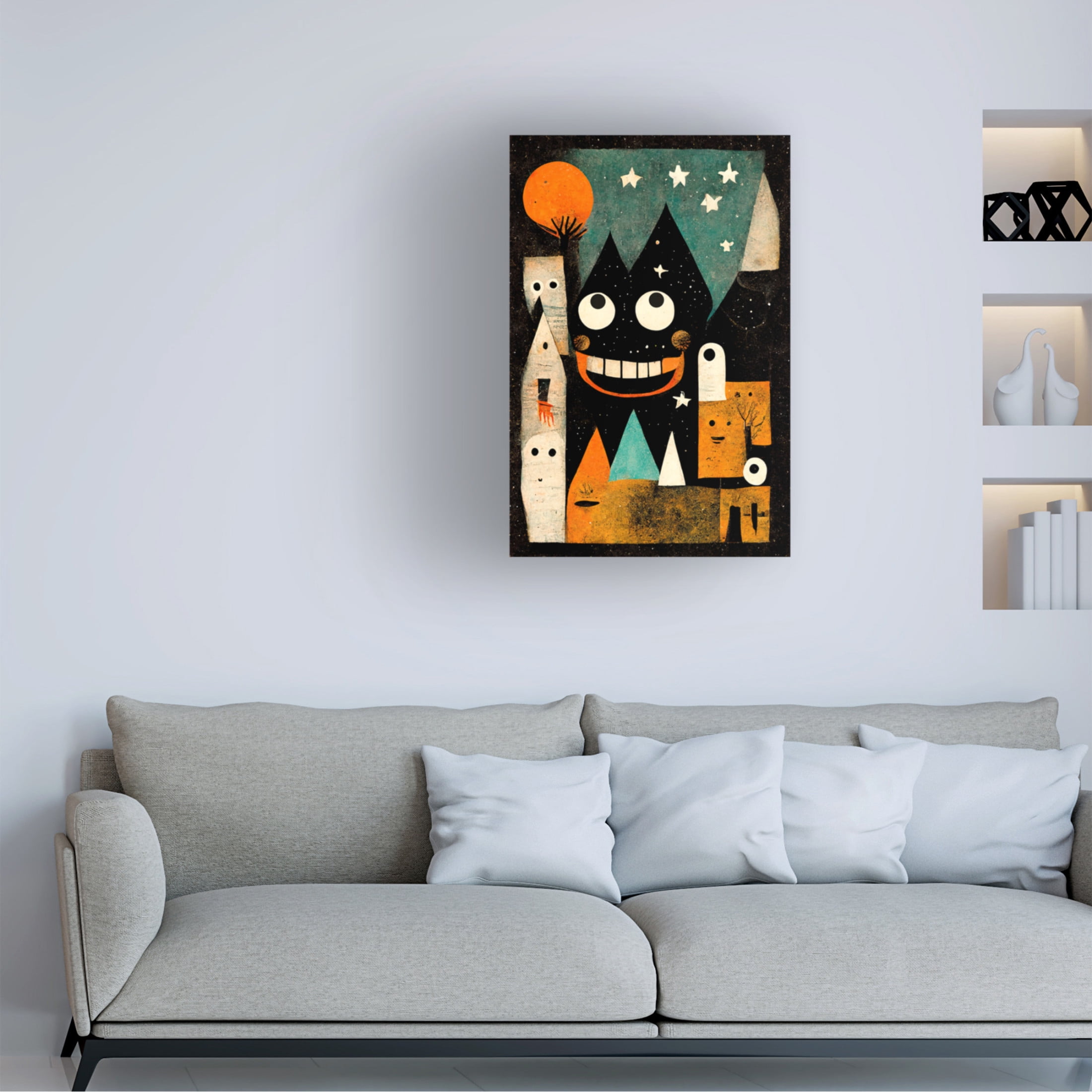 Canvas Wall Art - Treechild 'Monster Ville' Wall Art for Living Room, Bedroom, or Office D?cor by Trademark Fine Art - 22 x 32 Inches