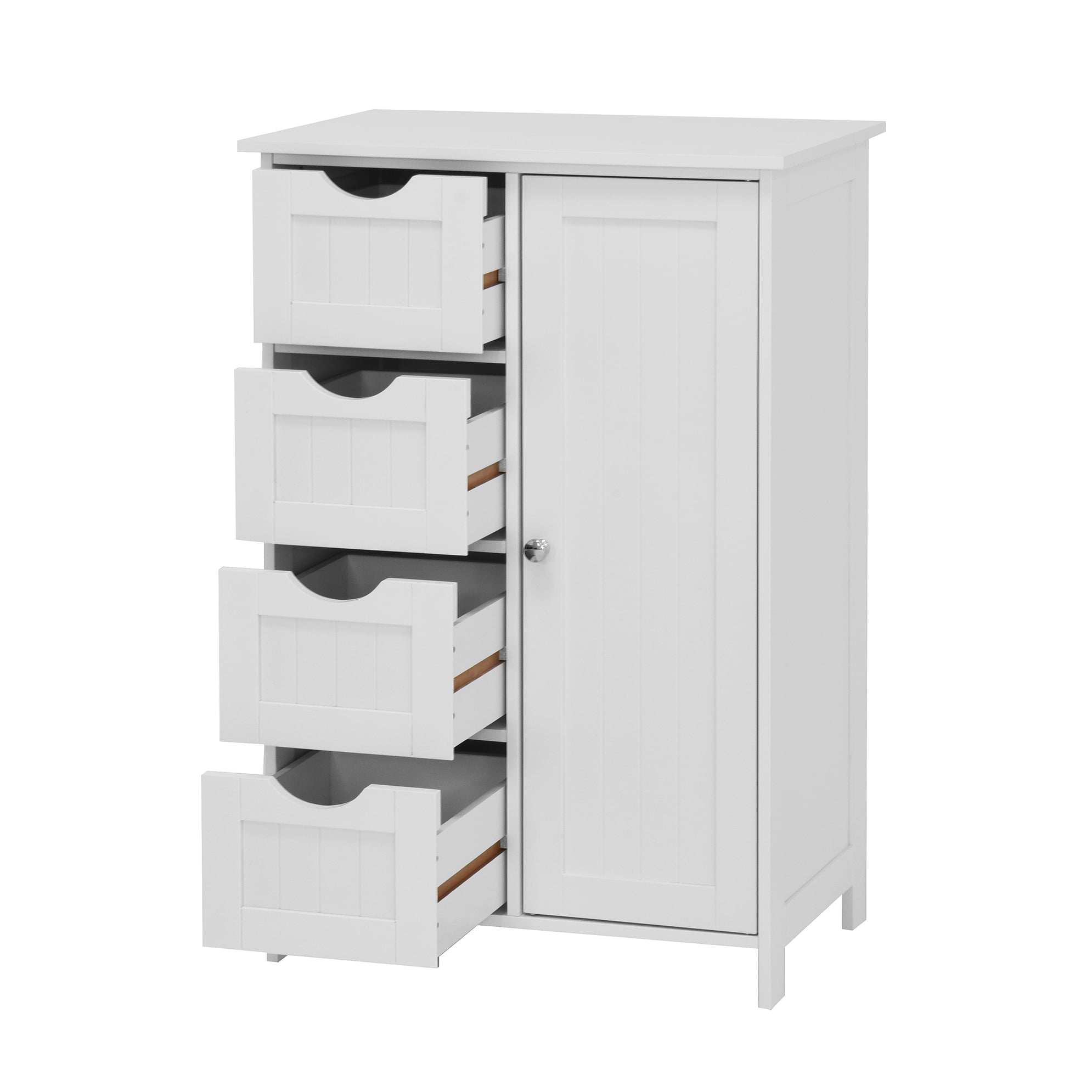 Noble House 32.3" Bathroom Storage Cabinet with Drawers and Adjustable Shelf, White