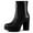Black, variant on Women's Platform Zip Ankle Chunky Heel Boots Black 7