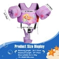 thumbnail image 2 of MoKo Swim Floaties Vest for 13-30lbs/30-70lbs, Children Water Wing Arm Floaties Equipment with Crotch Strap and Whistle, Purple Mermaid, 2 of 7