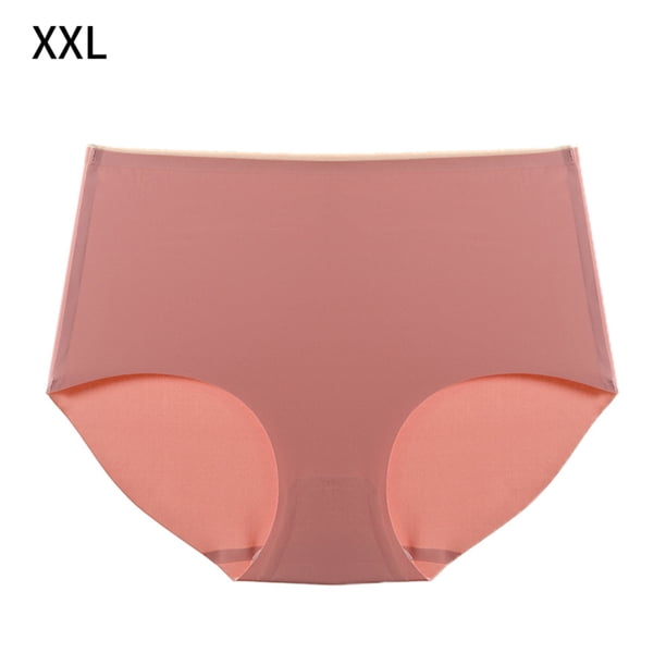 Bragas Mujer Calzoncillos transpirables de cintura media sin costuras Ropa interior suave, Rosa, XXL seitruly AP001340-07