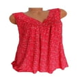 thumbnail image 3 of Women Summer Floral Tank Tops Vest Blouse Boho V Neck Tops Plus Size White L, 3 of 7
