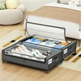 thumbnail image 2 of FOUKUS Under Bed Storage with Wheels:2 Pack Under the Bed Storage Bins, Collapsible Under Bed Storage Bags for Clothes, Sheets,Shoes,Linen-like Grey, 2 of 6