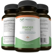 Binder Blend - Toxin Binder Supplement, Detox Capsules for a Healthy Gut - 180 Capsules - 90 Servings - 960mg Activated Charcoal & 480mg Organic Chlorella - Bloating Relief - Bentonite Clay, 3 Pack