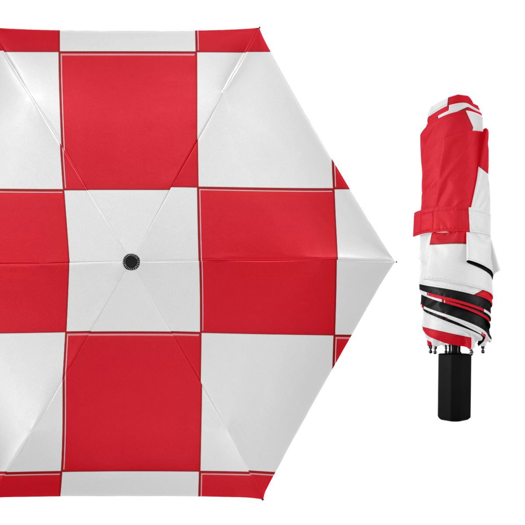 ALAZA Checkered Grid-t9 UPF 50+ Compact Folding Umbrella for Rain Travel Umbrella Packable