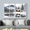 thumbnail image 3 of wall26 Canvas Print Wall Art Window View Winter Snow Mountain Range Cottage Wilderness Nature Photography Realism Scenic Landscape Colorful Multicolor for Living Room, Bedroom, Office - 12"x18&q, 3 of 5