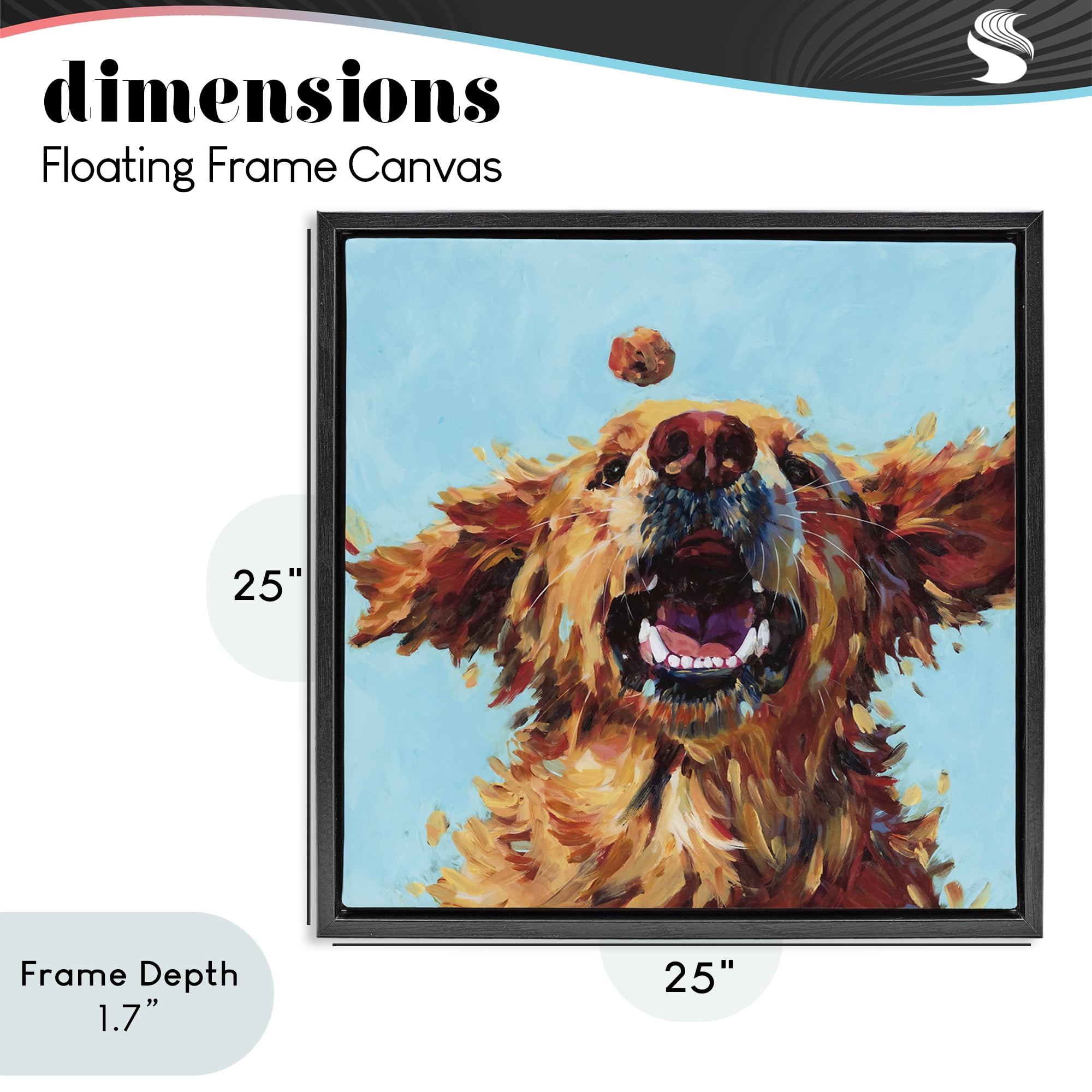 Stupell Industries Treato Loyal Dog Black Framed Floater Canvas Wall Art, design by Studio Bautista