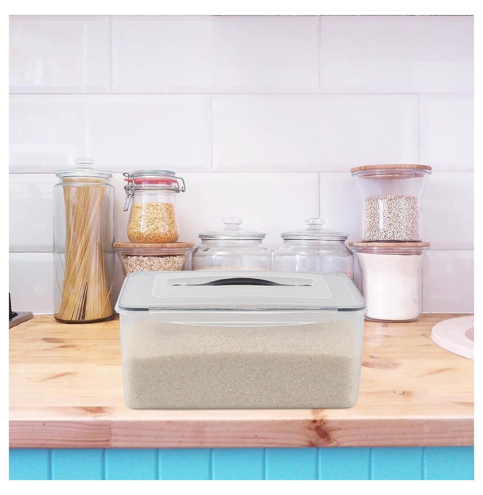 4 Packs Large Airtight Food Storage Containers with Silicone Gasket Sealing Lid, 16 L / 546 Oz, Plastic Storage Bins Boxes for Bread, Rice, Flour, Dog Cat and Other Pet Food