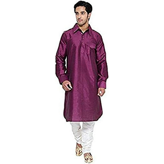 Royal Occassional Silk Blended Pathani Kurta's for Men Purple