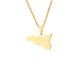 thumbnail image 1 of Collar con colgante de mapa Qarigey de Acero inoxidable Italia y Sicilia Color oro, 1 of 6