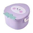 thumbnail image 2 of Linnome Cute Children's Peach Compartment Lunch Box Small Fresh Fruit Shaped Complementary Food Box Portable Picnic Bento Box in Purple, 2 of 6