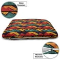 thumbnail image 3 of Modern Pet Bed, Geometric Contemporary Art Design Black Bold Zig Zag Borders Pattern, Chew Resistant Pad for Dogs and Cats Cushion with Removable Cover, 24" x 39", Teal Orange Marigold, by Ambesonne, 3 of 4