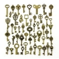 thumbnail image 1 of 50 piezas de llaves de esqueleto de bronce antiguo grandes, llave rústica para decoración de regalos de boda, collar Colgantes, 1 of 4