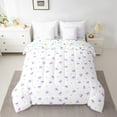 thumbnail image 2 of Manfei Kawaii Bowknot 7 Pieces Bedding Comforter Set,Dreamy Princess Full Bedding Set Lightweight,Love Heart Print Fitted Sheet Flat Sheet,Lightweight Girls Bedroom Decor,Reversible, 2 of 7