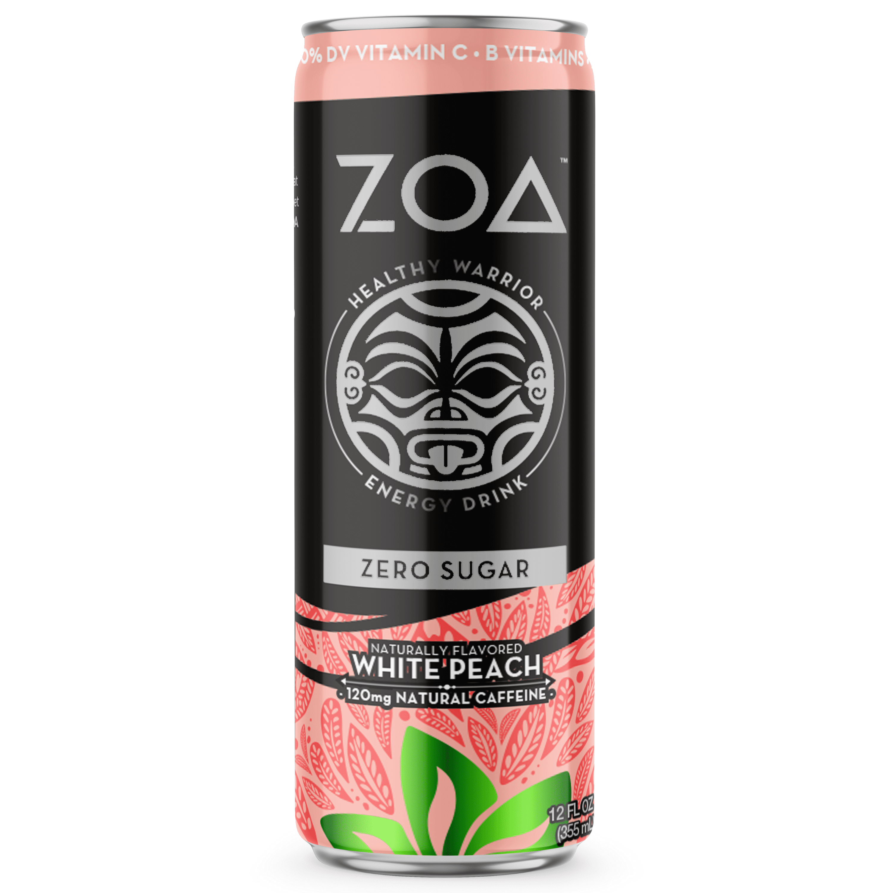 ZOA, Zero Sugar Energy Drink, White Peach, 12 fl. oz. (Pack of 12