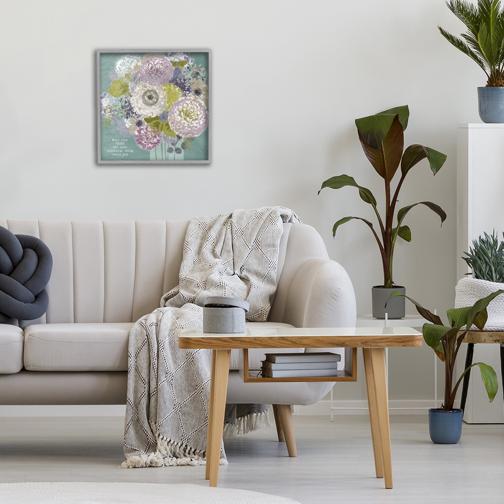 Stupell Industries Most Beautiful Thing Florals Gray Framed Giclee Art, design by Suzanne Nicoll