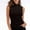 Black, variant on Women's Mock Turtle Neck Sleeveless Tank Tops Summer Casual Slim Fit Rib Knit Top Basic Lightweight Soft T-Shirts