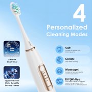 Hooyapik 38000 VPM Sonic Electric Toothbrush Set with 6 Brush Heads-2 Minute Timer-4 Cleaning Settings,IPX7 Waterproof,Lightweight and USB Rechargeable Toothbrush for Oral Care