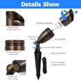 thumbnail image 3 of Gardencoin Solid Brass Outdoor Landscape Spotlights, 12V Heavy Duty Low Voltage LED Lights Waterproof for Garden Uplighting, Classic Bronze Accent Lighting Fixture Without MR16 Bulb, 4 Pack, 3 of 4