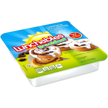 Lunchables Breakfast Cinnamon Roll DIppers Meal Kit with Frosting & Rasins, 3.15 oz Tray