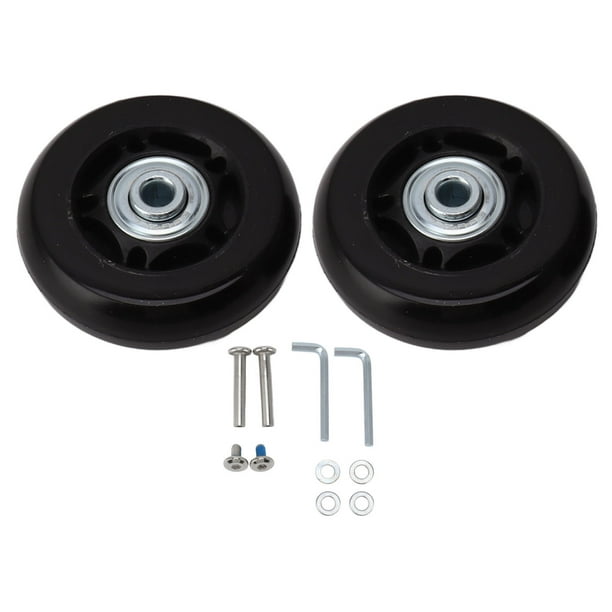 2 ruedas de repuesto para maletas, ruedas giratorias de goma silenciosas, kits de reparación de rodamientos, 70 x 24 mm (2,8 x 0,9 pulgadas)