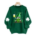 thumbnail image 1 of Xuyuer Women's Funny Clover Graphic Crop Sweatshirts St. Patrick's Day Lucky Shamrock Lantern Long Sleeve Pullover Tops, 1 of 5